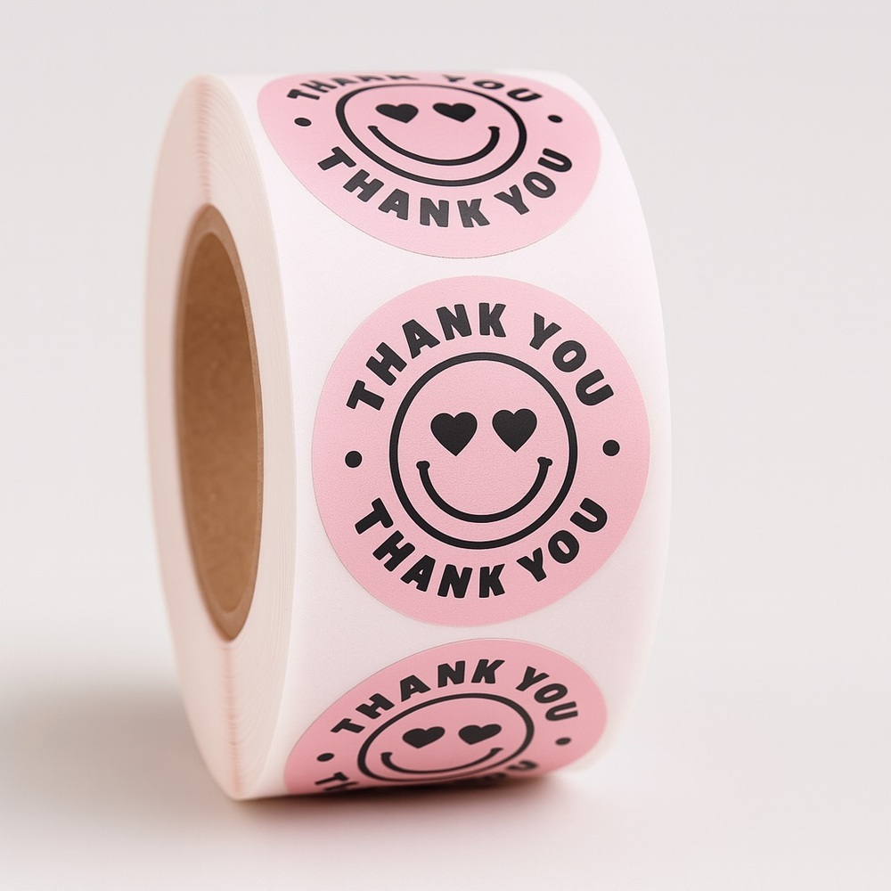 Thank You Stickers | happy face Stickers | 500 Branding Stickers NWT